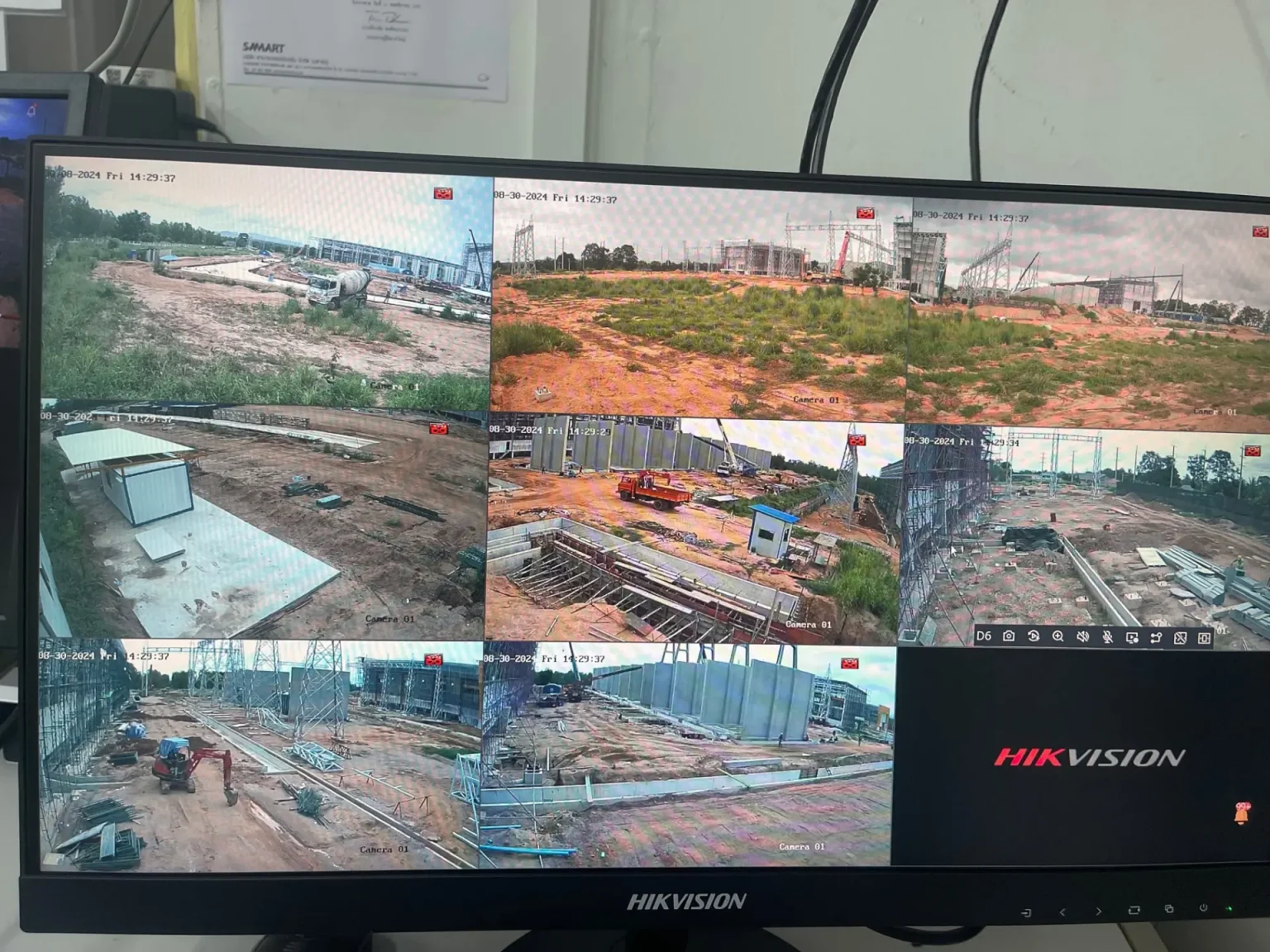 ตรวจสอบสัญญานภาพ CCTV หลังติดตั้ง ที่สถานีไฟฟ้าแรงสูงบางละมุง
